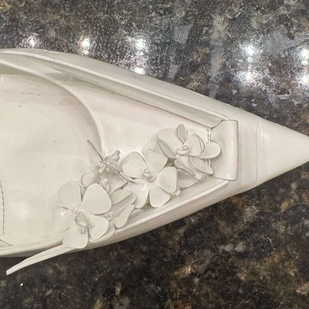 Prada White Floral Embellished Heels - Picture 7 of 7